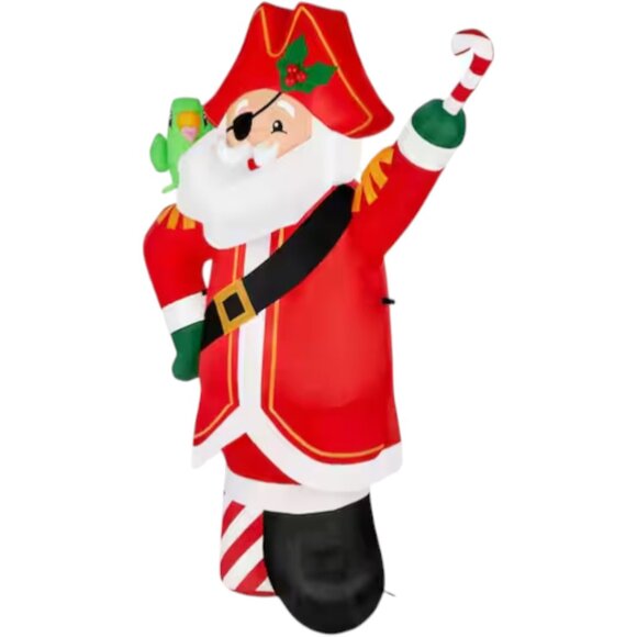 6 Ft LED Pirate Santa Christmas Inflatable Parrot Coastal Beach Tropical New - Picture 5 of 7